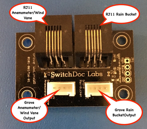 WeatherRack Interface Board for Grove / Pin Headers - RJ11